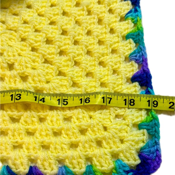 Elephant Crocheted Security Baby Blanket 19x19 Blankie Soothie Handmade - Picture 4 of 12